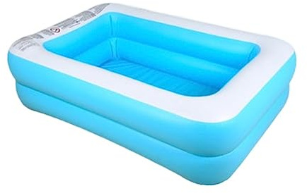 KFGISD, Pool Familjesimcenter Akvarium Uppblåsbar pool Rektangulär loungepool Simbassäng Trädgårdspool Sommarplaskdamm,Uppblåsbara pooler(128 * 85 * 45cm)