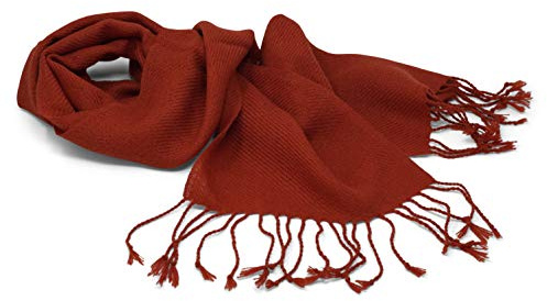 Tumia LAC Sciarpa in lana di alpaca, disponibile in una varietà di colori, lussuosa, Colore: arancione., 190x25 cm