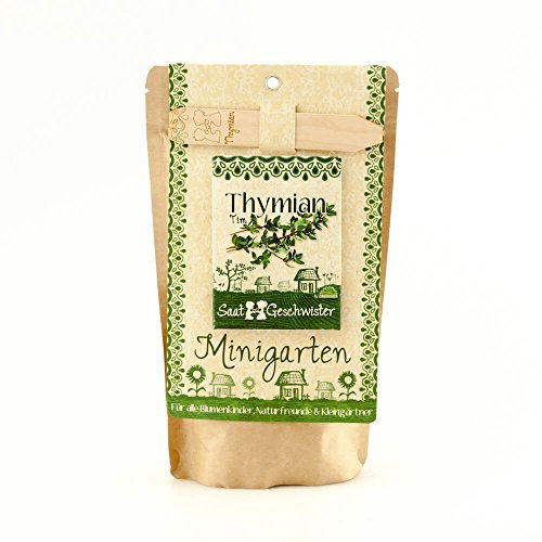 Die Stadtgärtner: Bio-Minigarten Thymian I Komplettes Anzuchtset mit Bio-Saatgut & Gartenerde für bis zu 80 Pflanzen I Premium Kräuter-Samen & Anzuchterde I Pflanze deinen eigenen Kräutergarten