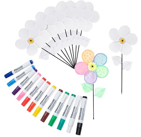 Betzold - Bastelset Windrad-Blumen - Windräder selbst gestalten Windrädchen