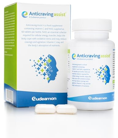 Eudeamon Anticraving Assist | High Strength NAD | Designed to Control and Eliminate Cravings | Anti Addiction | 60 Capsules | Suitable for Vegetarians