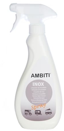 Ambiti Inox Spray 500 ml – Nettoyant surfaces inox et métaux | Entretien cuisines inox, planchas et équipements de camping-car.