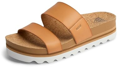 REEF Cushion Vista Hi Womens Platform Fashion Sandal, Arch Support, Ultra Soft Cushion Footbed, Natural, 10