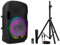 Wiibo Festa 12BT - Enceinte Active Professionnelle 12 - Puissance 600W - Haut-Parleur avec Bluetooth - Connexion USB/SD - Support Réglable - Kit câble + Microphone - Télécommande - Illumination LED