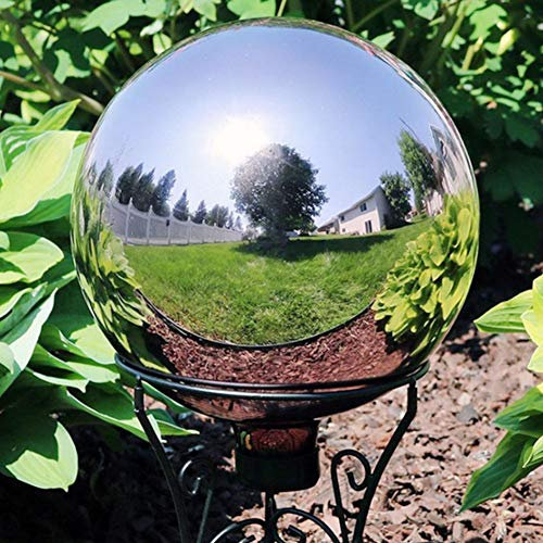 Boule D'observation en Acier Inoxydable, Boule Creuse Polie Miroir Réfléchissante pour Jardin, Boules Flottantes de Bassin, Globe D'observation sans Couture pour Décoration de Jardin (25cm x 1 Pièce)