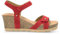 Panama Jack Damen Sandaletten Julia, Frauen Sandalen,Ohne Verschluss,Schuhe,Strandschuhe,Sommersandalen,bequem,flach,Sommerschuhe,Rot,41 EU / 8 UK