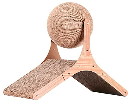 perfk Boule à gratter Jouet interactif pour Animaux de Compagnie Boule rotative résistant à l'usure Protecteur de Meubles Jouet à gratter pour Chat