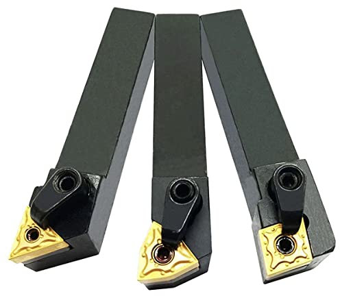 ASZLBYM 3 STÜCKE 5/8 Linksschneiddrehmaschine Wendeschneidplattenhalter Bitsatz MTJNL1616H16 + MWLNL1616H08 + MCLNL1616H12 Mit 3 Stück WNMG431, CNMG431, TNMG331 Wendeschneidplatten aus Hartmetall.