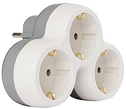 Zenitech Base multipla 3 prese Schuko 16A Bianco/Grigio Bolea