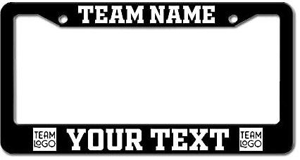 Benutzerdefiniertes personalisiertes Nummernschild, individueller Nummernschildrahmen im Sportstil. Fügen Sie Ihr Lieblings-Fußballteam hinzu, entwerfen Sie Ihren eigenen Nummernschildhalter, Auto-Fro