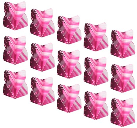 M METERXITY 15 Confezione Standard Dart Flights - Flight Spessa A Righe Adatta A Soft Tip E Steel Tip (Rosa)