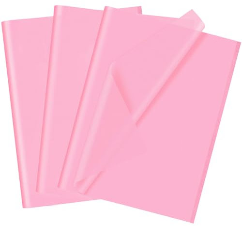 50 Blatt rosa Seidenpapier, 70 x 50 cm, Geschenkpapier zum Verpacken von Geschenken, für Weihnachtsdekoration, Blumen, Kunsthandwerk, DIY, Geburtstag, Hochzeitsgeschenk, Dekoration