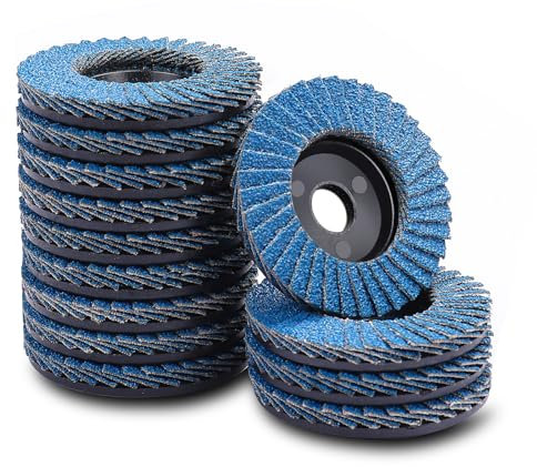 MOGRQAP 12 Pack Angle Grinder Discs, 50mm Flap Discs Polishing Rough Corners 40 Grit Grinder Sanding Discs for Metal Wood Steel
