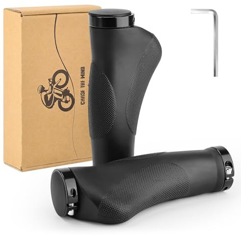 GXCROR Ergonomische Fahrradgriffe mit Anti-Rutsch-Punktdesign | Stoßdämpfende Lenkergriffe aus Gummi für Mountainbikes | 130mm Sicherheitsgriffe