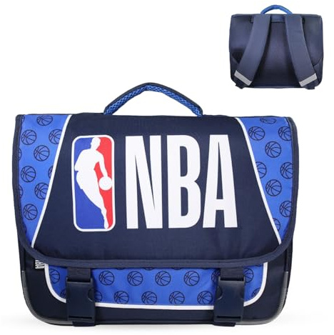 Bagtrotter - Cartable 38 cm - NBA Basketball Marine - Primaire - Dos et bretelles rembourrés - Poche gourde - Licence Officielle NBA