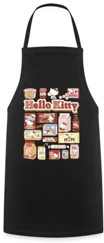 Spreadshirt Hello Kitty Collage De Snacks Tablier Cuisine, taille unique, noir