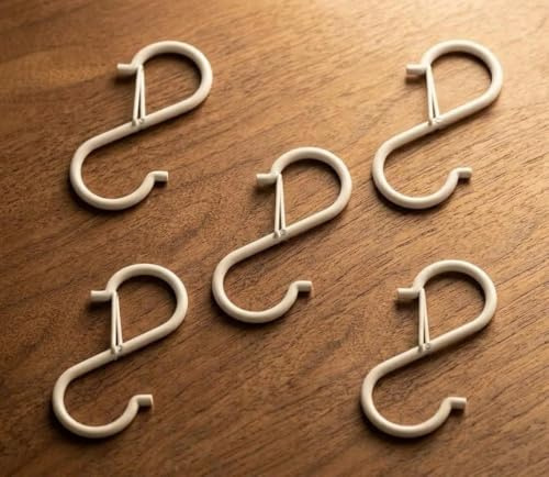 RQzaufania 5 ganci a S bianchi da 9 cm, con fibbia antivento, in acciaio inox, resistenti, multiuso, per bagno, camera da letto, ufficio e cucina, garage