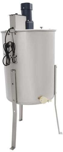 140 W elektrisk honungscentrifug, 4 x honungskakor, 0–270 rpm, 4 ramar, bikupa, rostfritt stål, med kupa, storlekar mindre än 26 x 42 cm/26 x 49 cm, biodlartillbehör