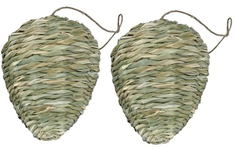 FESTFENDS 2 señuelos de Nido de Avispa Tejidos a Crochet - Repelente de Colmena Artificial Impermeable - Decoración Colgante para Exteriores para jardín, Patio, casa, Avispas y avispones