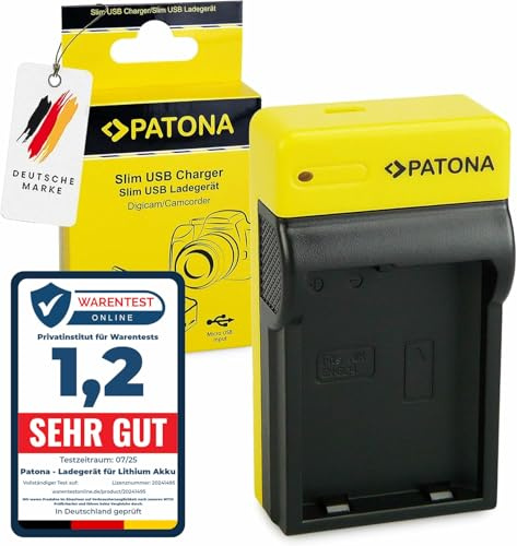 PATONA Slim Ladegerät für EN-EL14 Akkus Kompatibel mit Nikon P7000 P7100 P7700 P7800 D5100 D5200 D5300 D5500 D5600 Df D3100 D3200 D3300 D3400