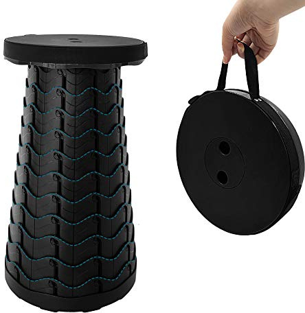 Coideal Retractable Folding Stool Upgraded - Portable Lightweight Collapsible Stool Telescoping Chair Seat Adjustable Height with Load 400 lbs for Adult Camping Travel Fishing Outdoor