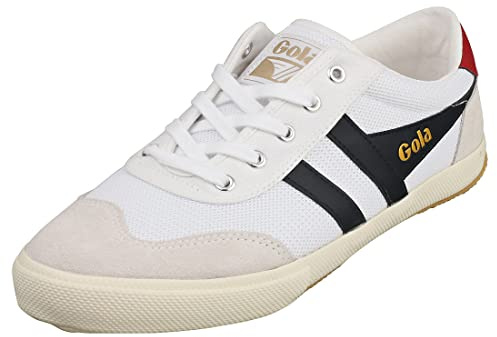Gola Badminton Mesh, Scarpe da Ginnastica Uomo, White/Navy/Deep Red, 43 EU