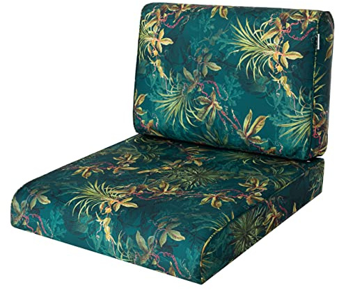 HOBBYGARDEN, Cojín de ratán, cojín para palés, exterior/interior, muebles de jardín, columpio hollywood, cojín de asiento, cojín de asiento, cojín de asiento, verde hierba, tamaño 1: 50 x 50 cm