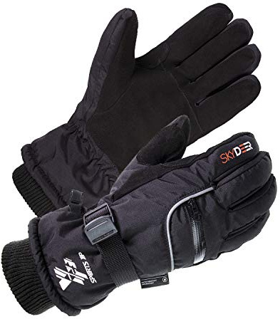 SKYDEER Waterproof Deerskin Suede Leather Ski Gloves for Snowboarding, Skiing, Ice Fishing, Snowmobile, Ice Skating, Hiking, Kayaking (SD8650T/XL)
