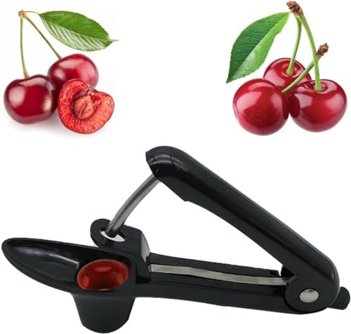Snocciolatore di ciliegie, snocciolatore di ciliegie in acciaio inox, fissatore di ciliegie, snocciolatore di ciliegie, snocciolatore di frutta fatto a mano per frutta, bacche di ciliegie (nero)