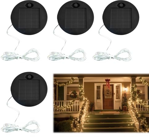 GOEDCH 4 pezzi di ricambio per luci solari: 7 cm di ricambio, modulo solare di ricambio per lampade da giardino, catena luminosa in filo di rame, pannello solare, per decorazione esterna e
