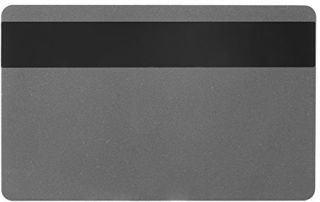 Karteo Plastikkarten silber mit HiCo Magnetstreifen [10 Stück] Blankokarten aus PVC zum codieren für Ausweise Dienstausweise EC -Karten Bankkarten