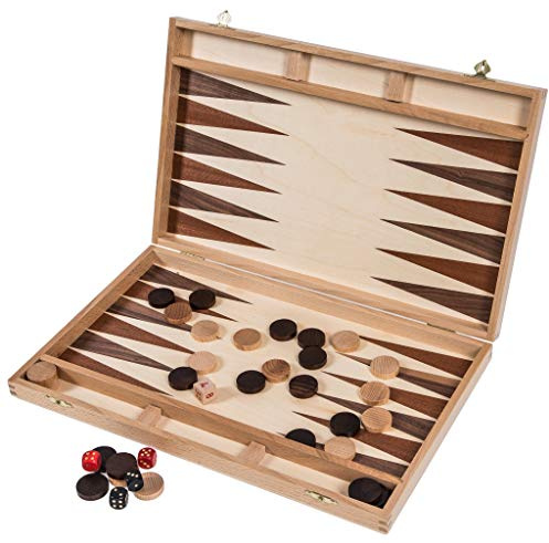 SQUARE - Backgammon in legno Intarsio - 40 x 24.5 cm - Tabellone da gioco di faggio