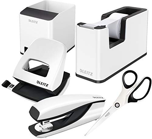 Leitz WOW Schreibtisch Accessoires (Komplett - Set, Weiß/Schwarz)