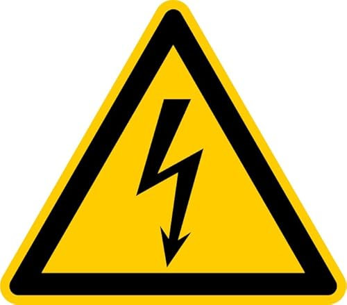 Aufkleber Warnzeichen „Warnung vor elektrischer Spannung“ Folie nach ISO 7010 W012 | SL 5-30 cm Made in Germany, Größe: Ø5 cm