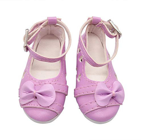 Aeromdale Puppenschuhe Bowknot Schuhe mit Absatz für 60cm Puppen Joint Doll Doll Zubehör Spielzeug - Lila - 1 Paar
