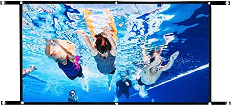 Huasean Schermo di proiezione, 16:9 HD Widescreen Retrattile flodable per Film, Schermo per videoproiettore per proiezione all'aperto per Interni per casa, Feste, Ufficio, Aula