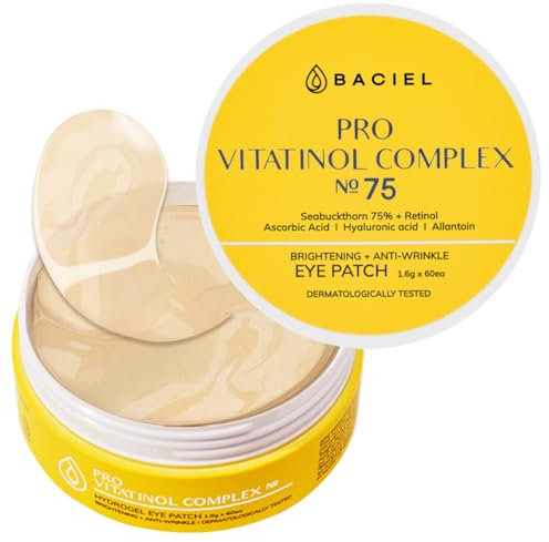 BACIEL - 75% Sea Buckthorn mit Retinol unter dem Auge Hydrogel-Maske für Augenringe, Falten und Schwellungen (geschwollene Augen) | Koreanische Augenmaske