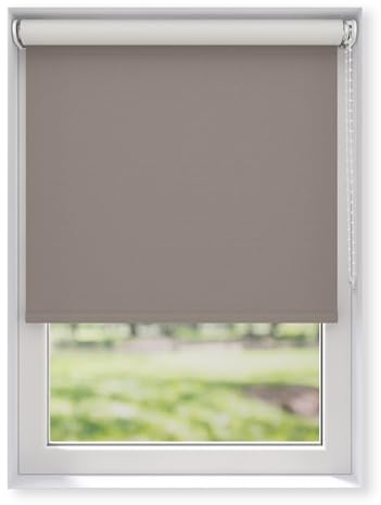 EFIXS Thermorollo White Reflex, Breiten: 43-243 cm, Höhe bis 275 cm, Hier 163 x 190 cm (BxH) Graubeige, Verdunklungsrollo mit Reflexionsbeschichtung, Kettenzug