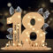 18 Geburtstag Mädchen Junge, Geldgeschenke Geburtstag 18 Alles Gute zum mit LED Lichterkette Ständer,Holz Geburtstags-Gästebuch 18.Geburtstag Deko,Coole Geschenkideen zum 18.Geburtstag Tischdeko.