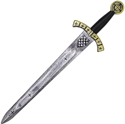 Vifcotlyp Spielzeug Schwert, mittelalterliche Kreuzritter Schwert römischen Ritter Krieger Kostüm Requisiten gefälschte Kunststoff-Schwert für Erwachsene für Halloween Cosplay