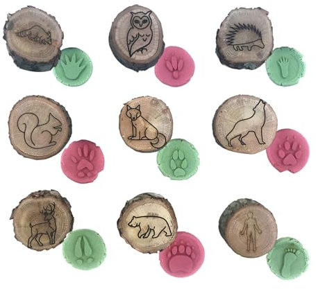 Stempel für Tierpfoten – Pfotenabdruckstempel, Bastelwerkzeug aus Holz | Kreativer Tierabdruck-Stempel für Bastelarbeiten, Tierstempel