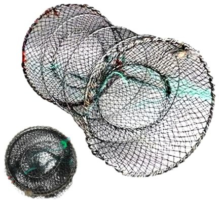 Crawfish Trap | Crab Nets for Crabbing,Multifunctional Foldable Floating Bait Cage Cast Net for Freshwater Trapping Beach Seining Tidal Zones Reefs Survival