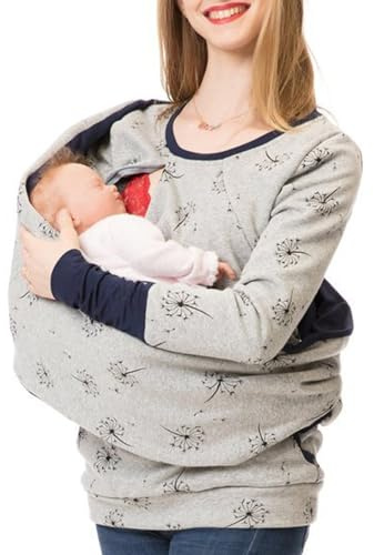 Jersey de lactancia para mujer, de invierno, algodón, manga larga, monocolor, cuello alto, camiseta de lactancia de dos capas, sudadera con capucha con bolsillos para embarazo, lactancia, ropa de
