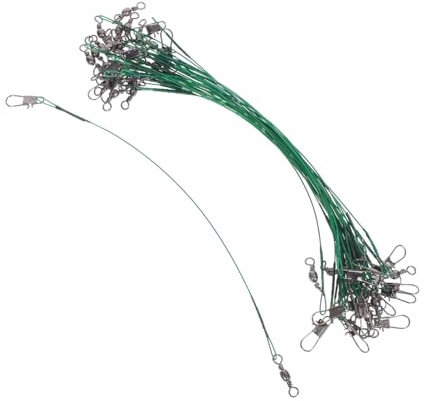 HEMOTON 30 Piezas Líderes de Pesca de Acero Inoxidable con Giratorios y Broches Rápidos Línea Pesada Anti-mordeduras para Agua y Equipamiento para Pesca con Señuelos