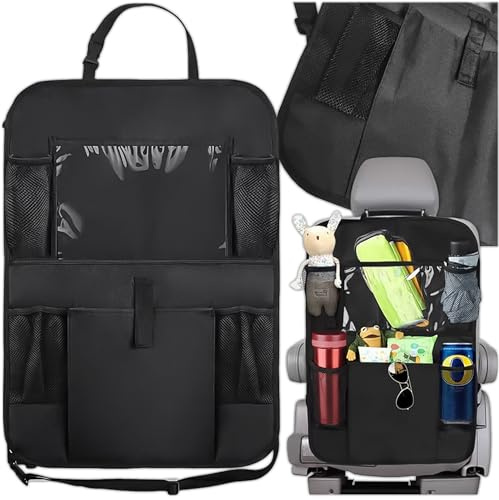 KRUMAD Auto Organizer Rücksitz für Kinder – Rücksitzschoner mit Tablet-Fach, großer Aufbewahrung & robustem Sitzschutz – Rücklehnen Organizer für Auto, schützt vor Schmutz und bietet viel Stauraum