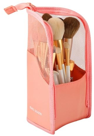 Porta Pennelli da Trucco da Viaggio Portacosmetici Impermeabile a Scomparti