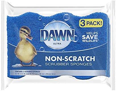 Dawn Non-Scratch Kitchen Dish Sponges, Blue (Pack of 3)