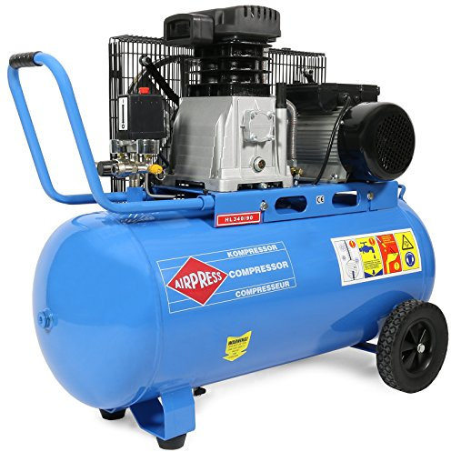 AIRPRESS - Compresor de aire de dos pistones HL 340-90 10 bar 3 CV / 2,2 kW 272 l/min 90 litros
