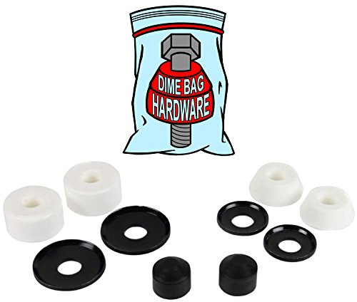 Dime Bag Hardware Skateboard Truck Rebuild Kit Bushings Washers Pivot Cups for 2 Trucks (95A White)