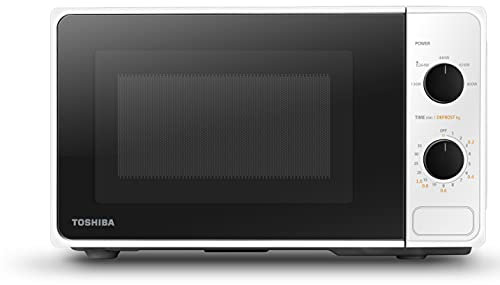 Toshiba MM2-MM20PF(WH) Mikrowelle mit 5 Leistungsstufen, einfaches Abtauen, 20 L, 800 W, Weiß